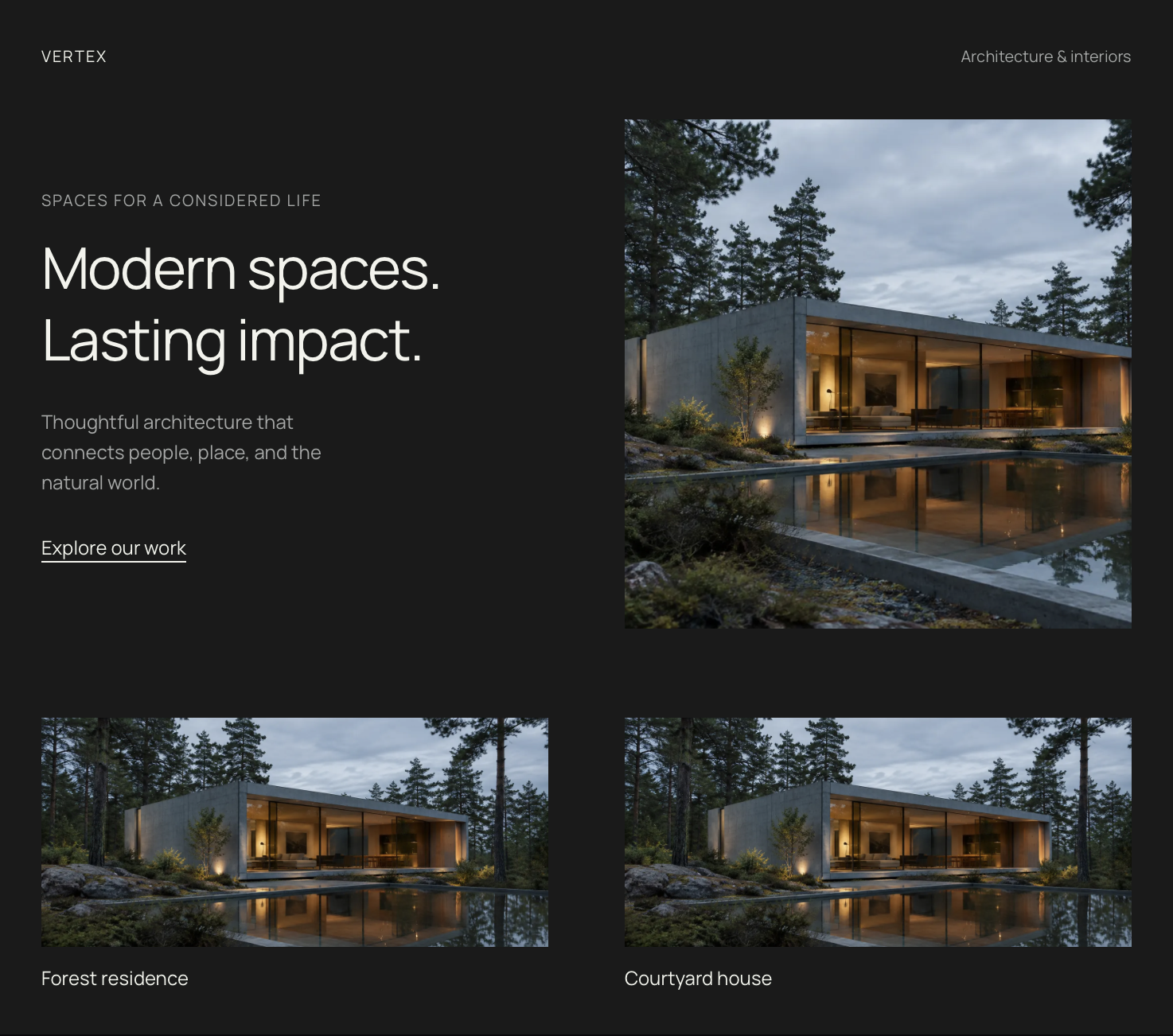 Vertex architecture website concept